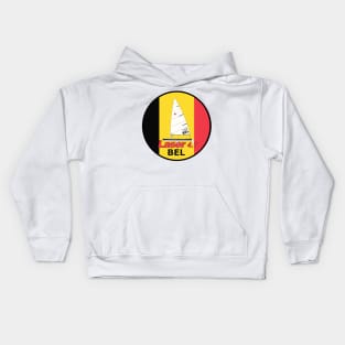 laser class sailboat on flag Belgium Kids Hoodie